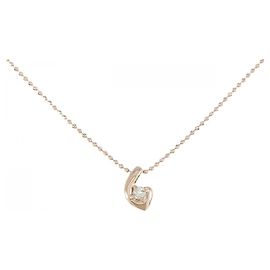 Autre Marque Colar de ouro rosa K10 e diamantes Rosa