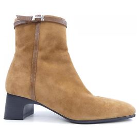 Botas de couro Chèvre Velours Hermès Marrom