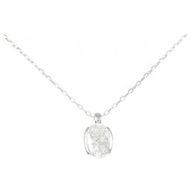Autre Marque Pt850 Diamant-Halskette Silber