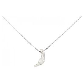 Autre Marque Pt900/Pt850 Diamant-Halskette Silber