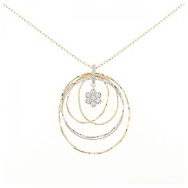 Autre Marque Collier Fleur en Diamants Au750 Doré