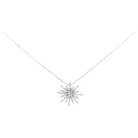 Autre Marque Colar de ouro branco Au750 e diamantes Prata