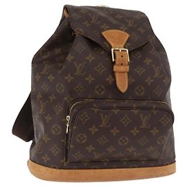 Louis Vuitton Vintage Montsouris Backpack Monogram Canvas GM Brown