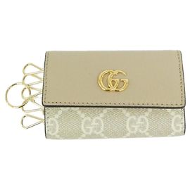 Gucci 456118 AACFE Key Case White Beige