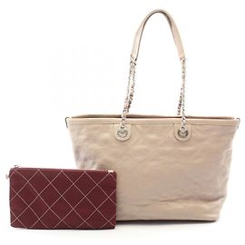 Sac cabas Chanel Wild Stitch Beige