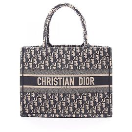 Borsa Tote Christian Dior in tela blu navy Blu navy