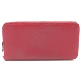 Hermès Hermes Bordeaux Epsom Leather Long Wallet Dark red