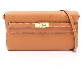 Hermès Bolsa de ombro Hermes Kelly Long To Go Toffee Marrom