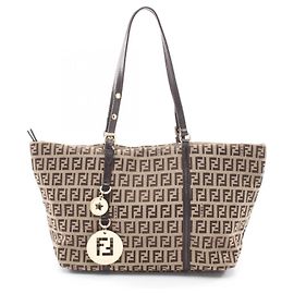 Sac cabas Fendi Zucchino Marron Beige