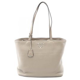 Bolsa Tote Prada VITELLO PHENIX em couro bege Bege