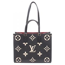 Borsa Tote Louis Vuitton OnTheGo MM Bicolor Nero Beige