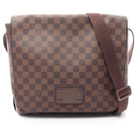 Bolsa de Ombro Louis Vuitton Brooklyn MM Damier Ebene Marrom