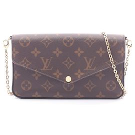 Pochette Felicie Monogram Louis Vuitton Sac à l'épaule Marron Fuschia