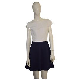 Robe Patineuse Color Block Ted Baker - Crème et Bleu Marine Blanc Bleu foncé