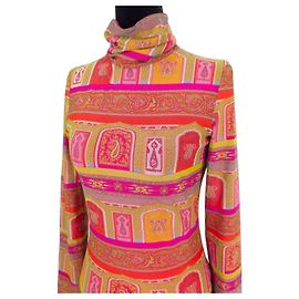 Pull Col Roulé en Mesh Etro Imprimé Rose Rose Multicolore