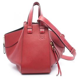 Loewe Hammock Small 2-Way Leather Handbag Red