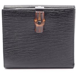 Cartera de bambú plegable Gucci Negro