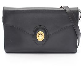 Borsa a tracolla in pelle nera Christian Dior Nero