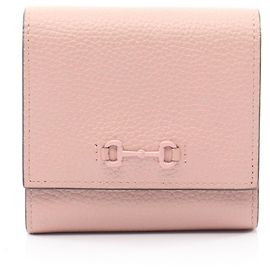 Gucci Horsebit Bi-fold Wallet in Pink Leather Pink