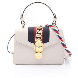 Bolsa 2 Ways Gucci Sylvie Sherry Line Vermelho Cru Azul marinho