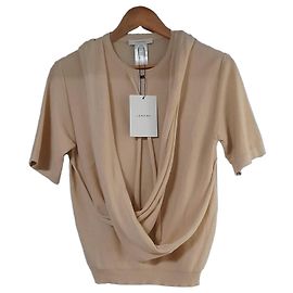 Lemaire Draped Cotton Top - Beige Beige