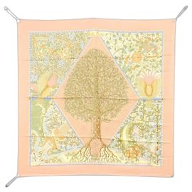 Hermès Lenço de Seda Hermes AXIS MUNAI Rosa