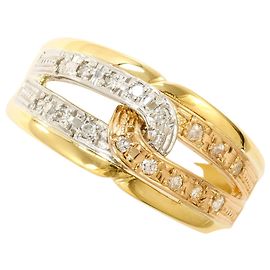 Autre Marque Platin- und Goldring mit Diamant Golden Andere