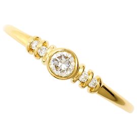 Autre Marque 18K Gelbgold-Ring mit Diamant Golden