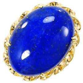 Autre Marque 18K Gelbgold-Ring mit Lapis Lazuli Golden