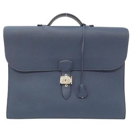 Hermès Hermes Sac à Dépêches Multi-pocket Handbag Black Blue