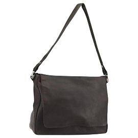 PRADA Shoulder Bag Leather Brown Silver Auth bs35255 Brown Silvery