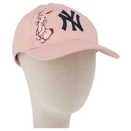 Boné GUCCI de algodão rosa Auth BA13186A Rosa