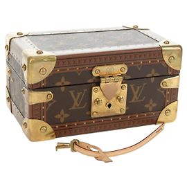 LOUIS VUITTON Monogram Coffretrezor 20 Jewelry Box Marron LV Auth 181425SM Marrom Monograma