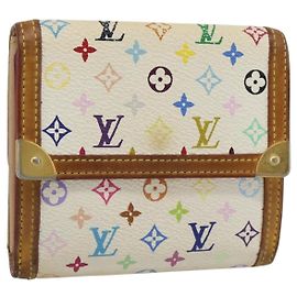 LOUIS VUITTON Monedero de Billetes y Tarjetas de Crédito Multicolor M92983 Auth 182791 Blanco