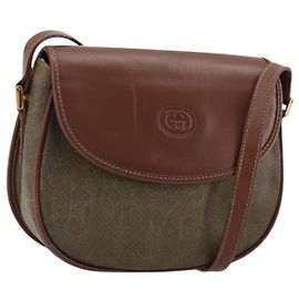 Borsa a tracolla GUCCI in PVC e pelle marrone oro 007 14 0074 Auth am11698 Marrone D'oro