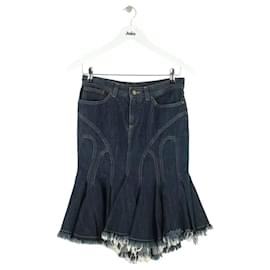 Alexander Mcqueen Blauer Rock Blau