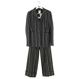Salvatore Ferragamo Black striped suit set Black