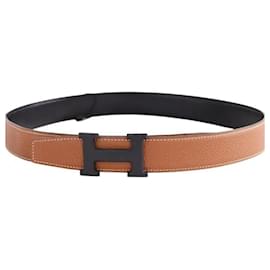 Hermès Cinturón de cuero color camel Camello
