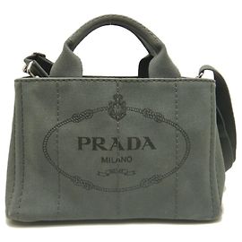 Prada Canapa 1BG439 Tote Bag Grau