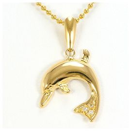 Autre Marque Collier en or jaune 18K avec diamant Doré