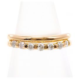 Autre Marque 18K Pink Gold Diamond Band Ring Golden