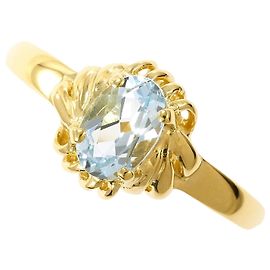 Autre Marque 18K Gelbgoldring mit Aquamarin Golden
