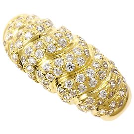 Autre Marque 18K Yellow Gold Band Ring with Cubic Zirconia Golden