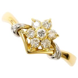 Autre Marque PT900 Platinum and 18K Yellow Gold Band Ring with Diamond Golden Other