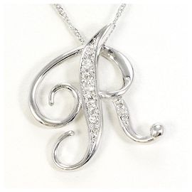 Autre Marque Colar de ouro branco 14K/18K com diamantes Branco