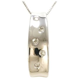Autre Marque Colar de ouro branco 18K e diamantes Dourado