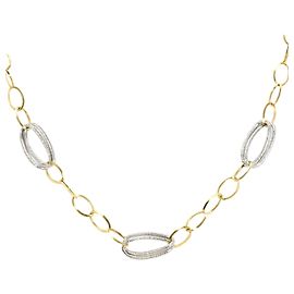 Autre Marque Colar de ouro 18K branco e amarelo Dourado