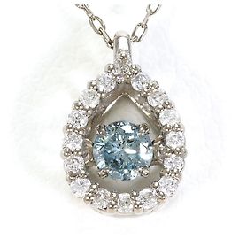 Autre Marque Colar de ouro branco 18K com diamantes azuis Azul Dourado