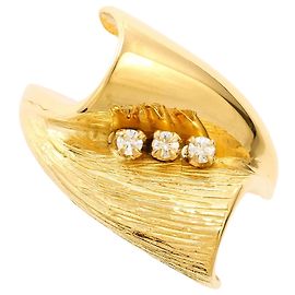 Autre Marque 18K Gelbgold-Ring mit Diamant Golden