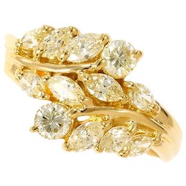 Autre Marque 18K Gelbgold-Ring mit Diamanten Golden Gelb